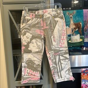Vintage Ice Iceberg Graphic Print Jeans in Gray and Pink